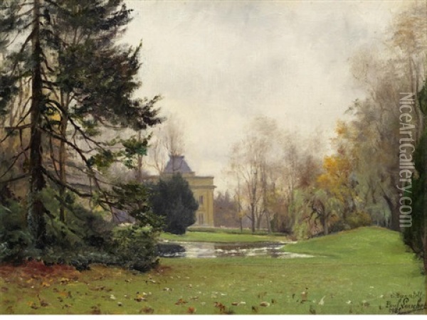 Chateau De Bagatelle, Bois De Boulogne, Paris Oil Painting - Paul Francois Louchet