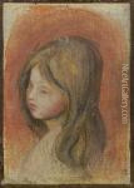 Portrait De Jeune Fille Oil Painting - Pierre Auguste Renoir