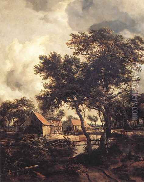 The Water Mill 1660s Oil Painting - Meindert Hobbema