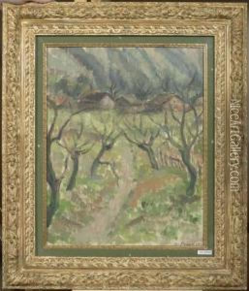 Landschaft Im Herbst. 1931. Oil Painting - Andre Julien Prina