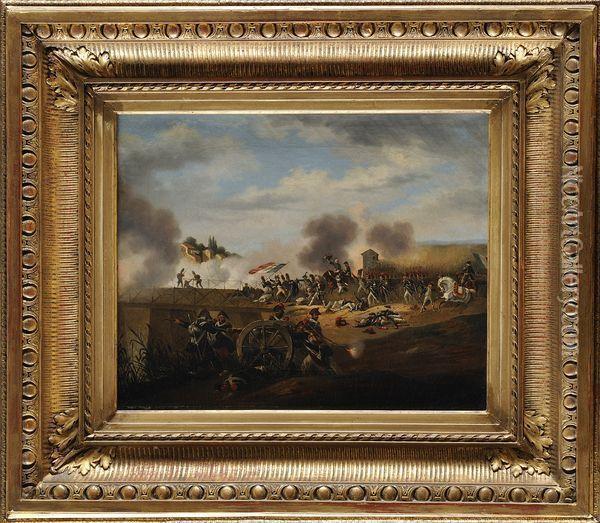 Napoleon Bonaparte Au Pont D'arcole Oil Painting - Joseph Swebach-Desfontaines