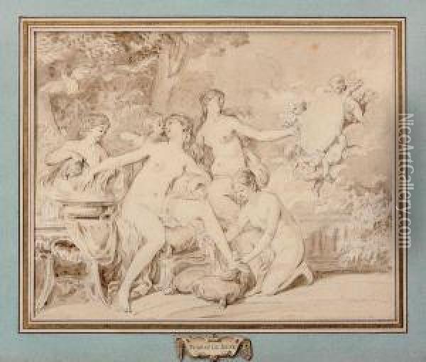 La Toilette De Venus Oil Painting - Jean-Michel Moreau