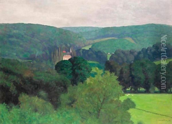 The Castle Of Barneville, 1910 Oil Painting - Felix Edouard Vallotton