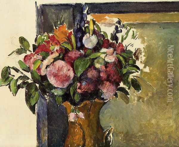 Flowers In A Vase2 Oil Painting - Paul Cezanne