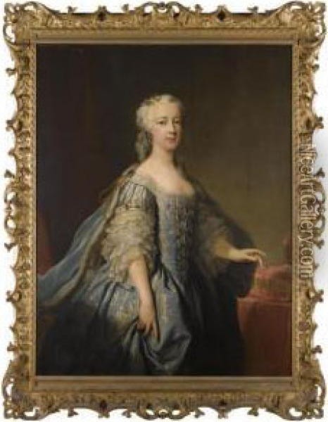 Portrait Of Princess Amelia (1711-1786), Daughter Of Georgeii Oil Painting - Jean Baptiste van Loo