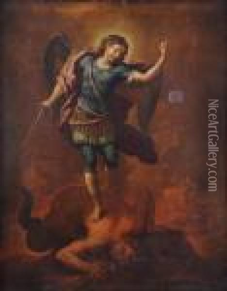 L'arcangelo Michele Sconfigge Il Demonio Oil Painting - Paolo di Matteis