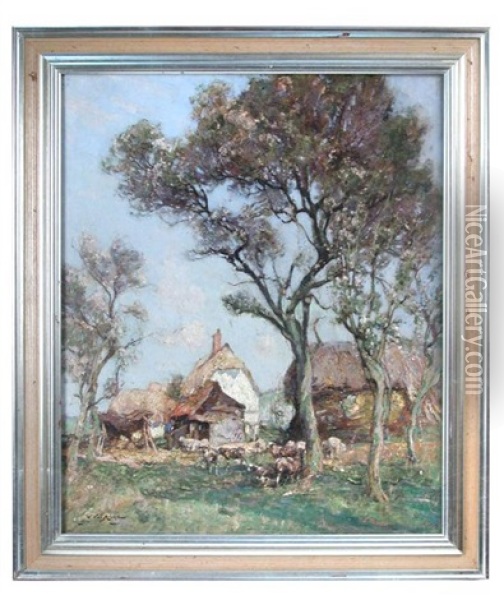 A Houghton Farm In The Spring Oil Painting - William Watt Milne