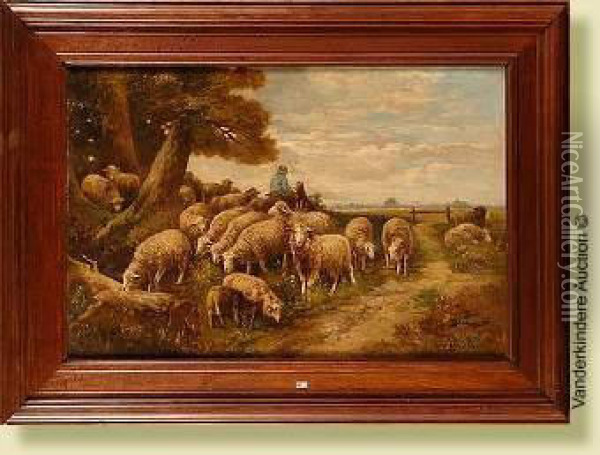 Berger Et Moutons Oil Painting - Frans Backvis