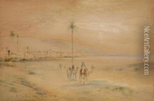Haifa And Mt. Carmel Oil Painting - Lucien Whiting Powell