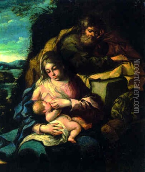 The Rest On The Flight Into Egypt Oil Painting -  Scarsellino