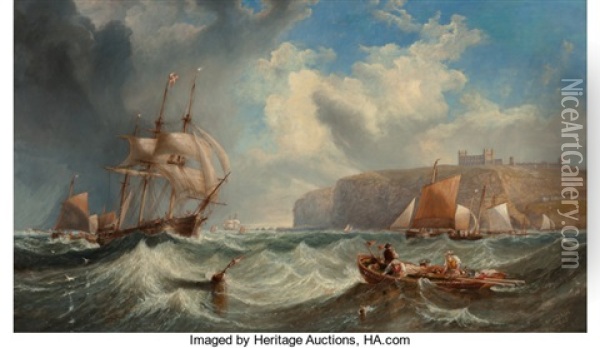 Passing The Harbour Buoy, Whitby Oil Painting - John Wilson Carmichael