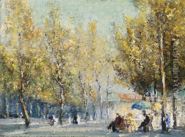 Parisian Street Scene Oil Painting - John Banks