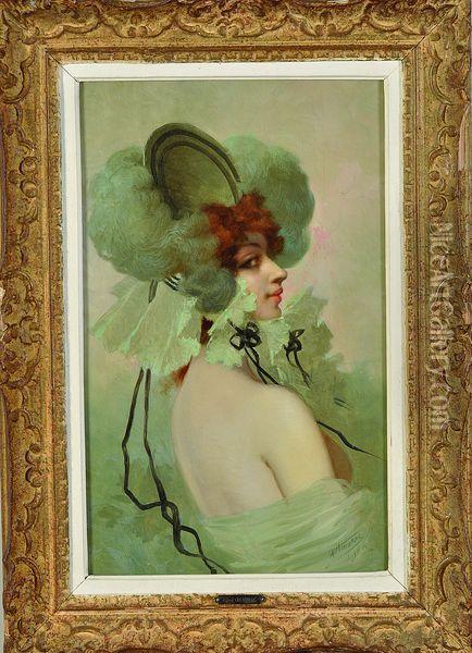 elegante Oil Painting - Alfred Choubrac
