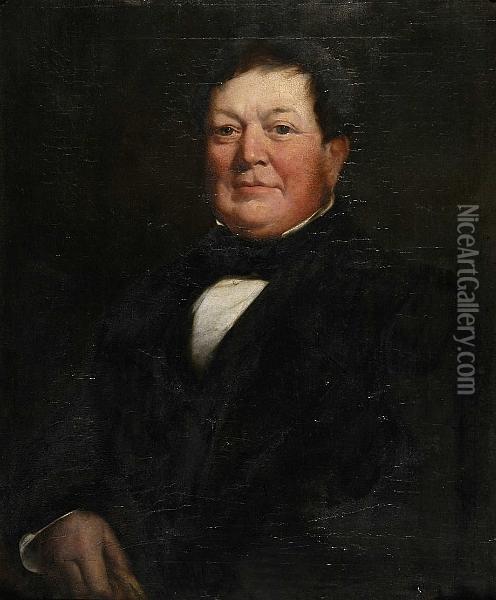 A Portrait Of A Gentleman, Robert Barnes Oil Painting - James Edgell Collins