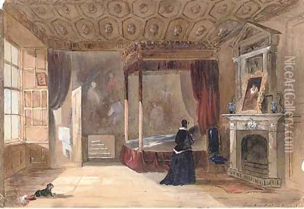 Queen Mary's bedroom, Holyrood Palace Oil Painting - English School