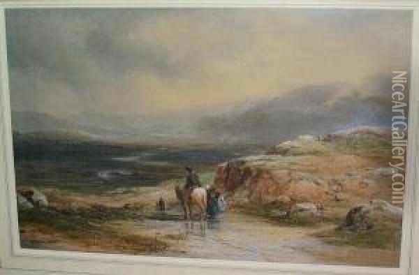 The Vale Of Callander Oil Painting - Thomas Miles Richardson