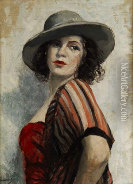 Bildnis Einer Jungen Spanierin Mit Breitrandigem Hut Und Bolero Oil Painting - Madeleine Jeanne Lemaire