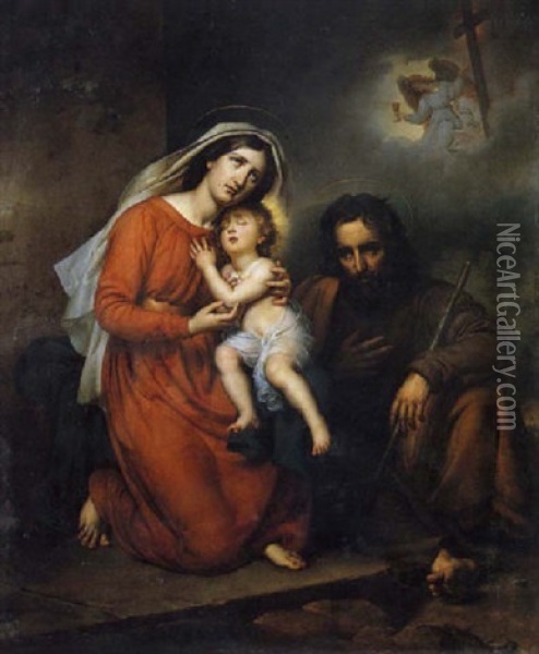 Sainte Famille Oil Painting - Paulin Jean Baptiste Guerin