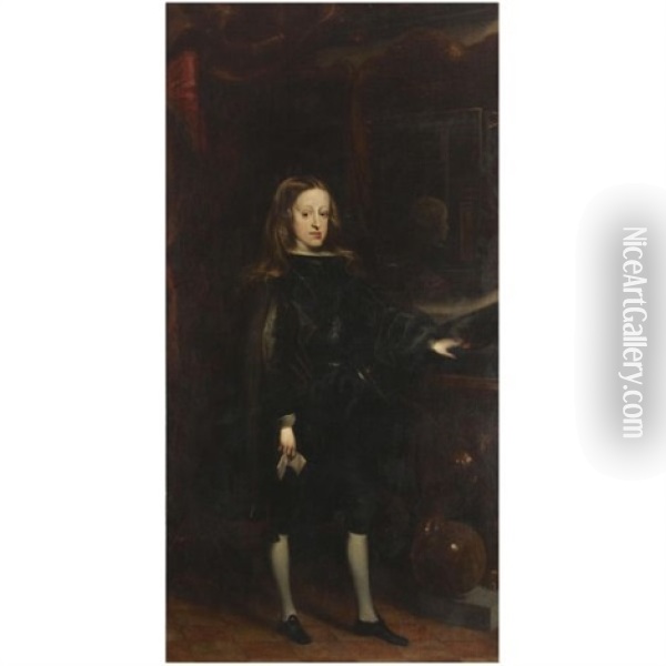 Portrait Of Charles Ii, King Of Spain Oil Painting - Juan Carreno De Miranda