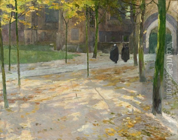 Seuil D'eglise, Nieuport Oil Painting - Albert Baertsoen