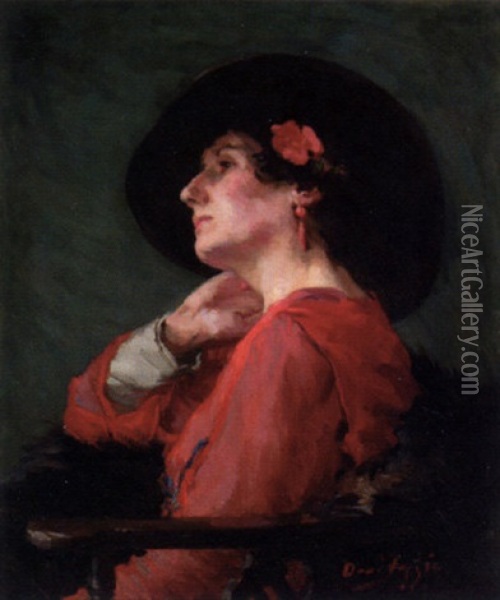 Portrait Of A Lady Oil Painting - David Foggie