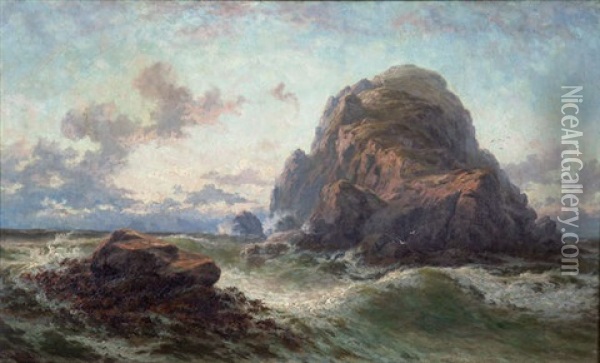 The Seal Rocks Oil Painting - Thomas Rose Miles