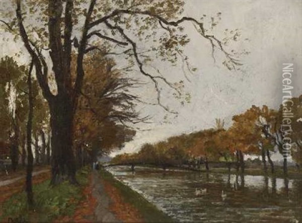 Am Nymphenburger Kanal Oil Painting - Philipp Roeth