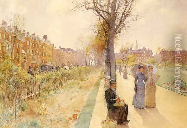 Boston Common Oil Painting - Childe Hassam