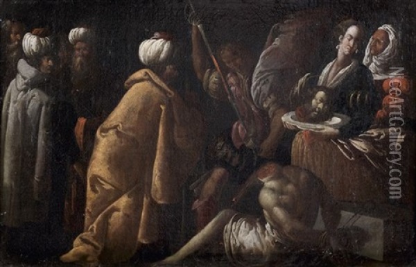 La Decollation De Saint Jean-baptiste Oil Painting - Giovanni Andrea (il Mastelletta) Donducci