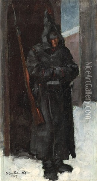 Soldatul Oil Painting - Octav Bancila