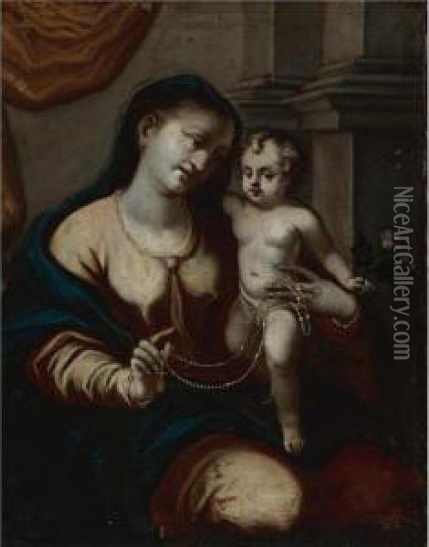 The Madonna And Child With A Rosary Oil Painting - Pier Francesco Piola