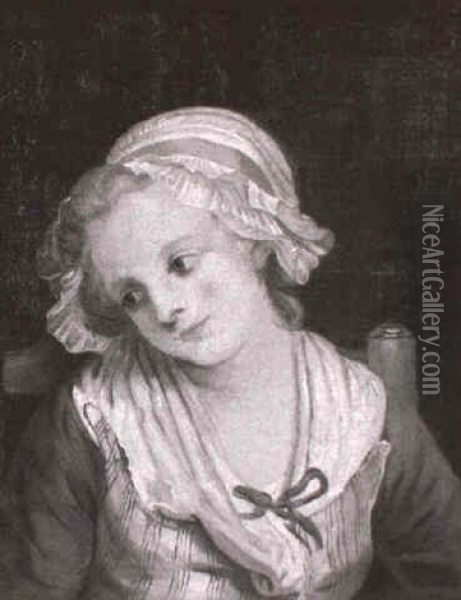 Halbportrait Nach Links (junge Frau...) Oil Painting - Jean Baptiste Greuze