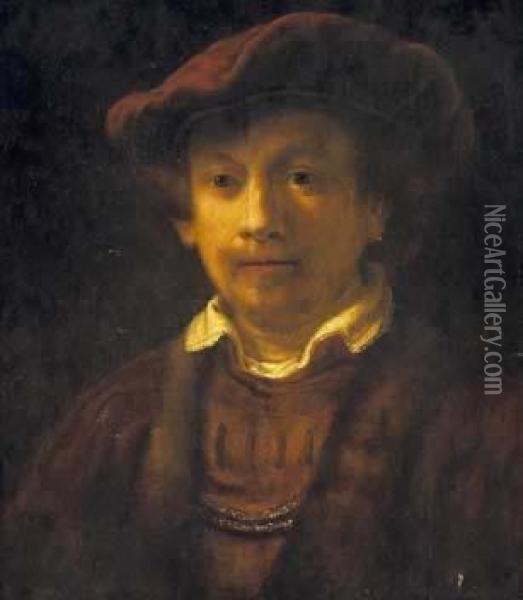 Ritratto Di Rembrandt Con Berretto E Catena D'oro Oil Painting - Rembrandt Van Rijn