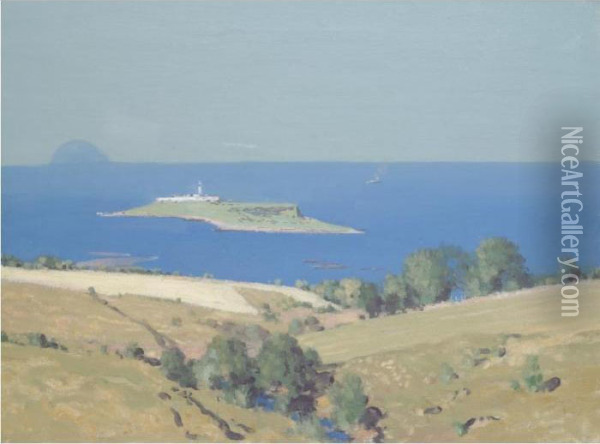 Island Of Pladda And Ailsa Craig Oil Painting - George Houston