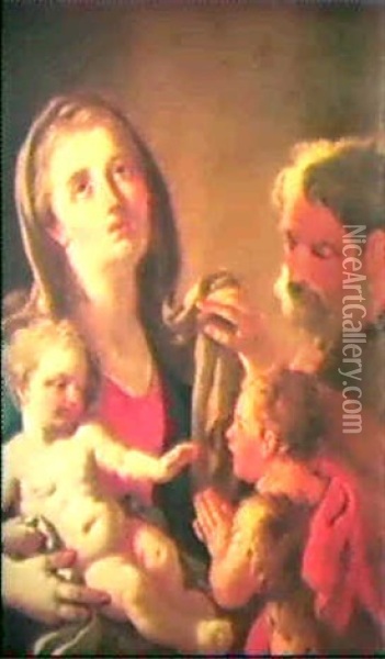 Die Heilige Familie Mit Dem Johannesknaben Oil Painting - Francesco de Mura
