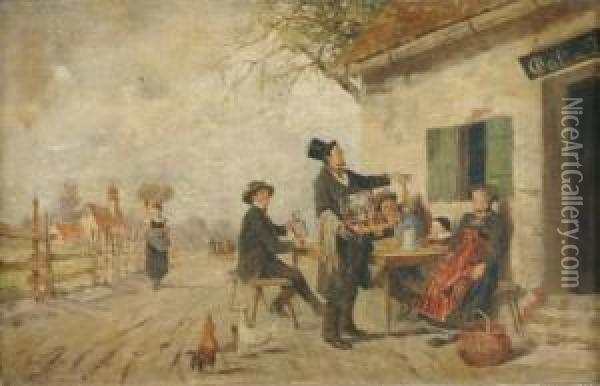 The Peddler Oil Painting - Friedrich von Puteani