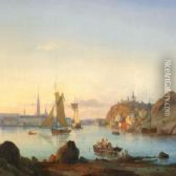 The Port Ofstockholm Oil Painting - Carl Frederick Sorensen