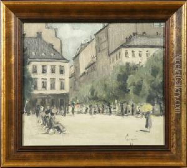 Stockholmsbild, Signerad Och Daterad Kumlien -39 Oil Painting - Akke Kumlien