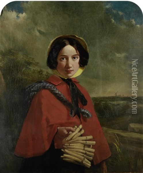 The Artist's Daughter As A Peg Girl Oil Painting - John Duvall
