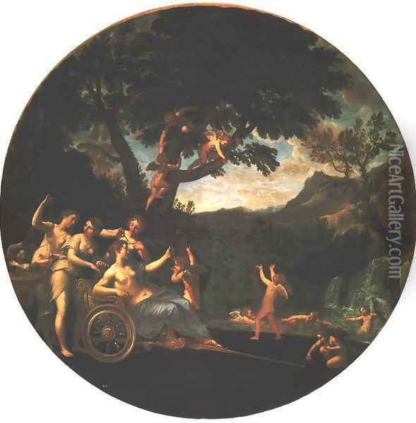 Venus at her Toilet Oil Painting - Francesco Albani