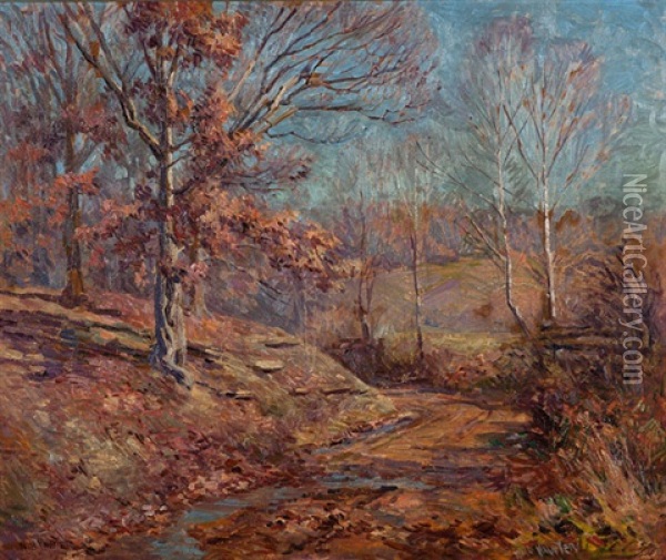 Fall Landscape With Path Oil Painting - Will Vawter