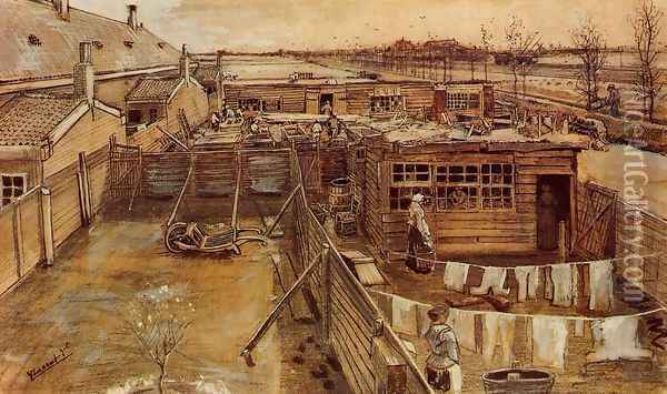 Carpenter's Workshop, Seen from the Artist's Studio Oil Painting - Vincent Van Gogh