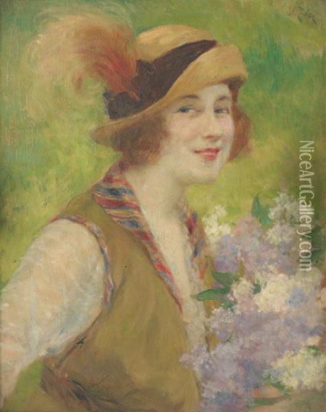 Portrait De Femme Oil Painting - Edouard Francois Zier