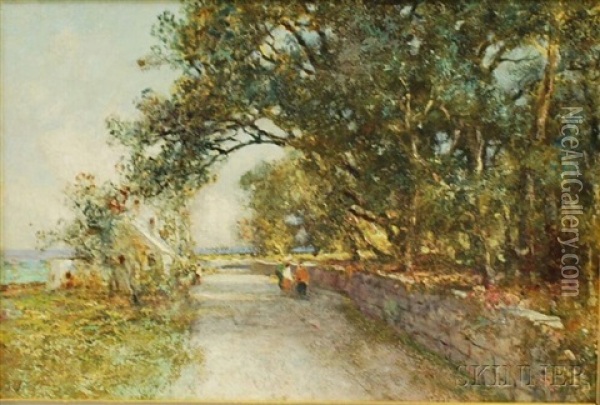 A Bermuda Road Oil Painting - Prosper Louis Senat