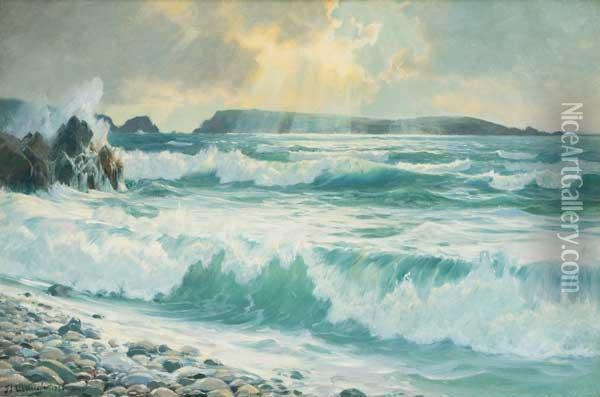 Sunlight Through The Clouds Oil Painting - Frederick Judd Waugh
