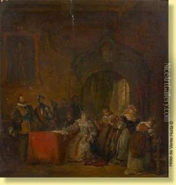 La Signature Attendue Oil Painting - Ignatius Josephus van Regemorter