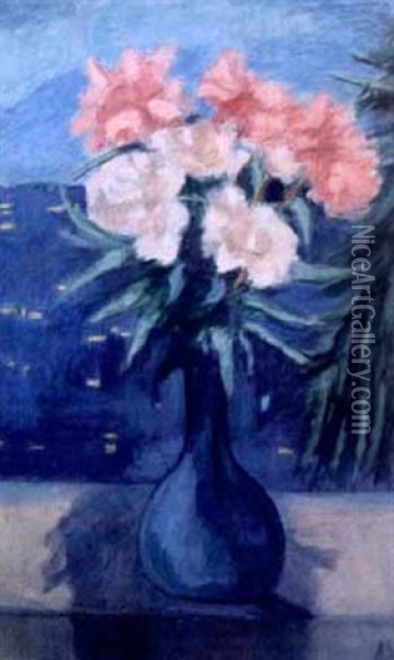 Pfingstrosen In Einer Vase Oil Painting - Alice Harburger