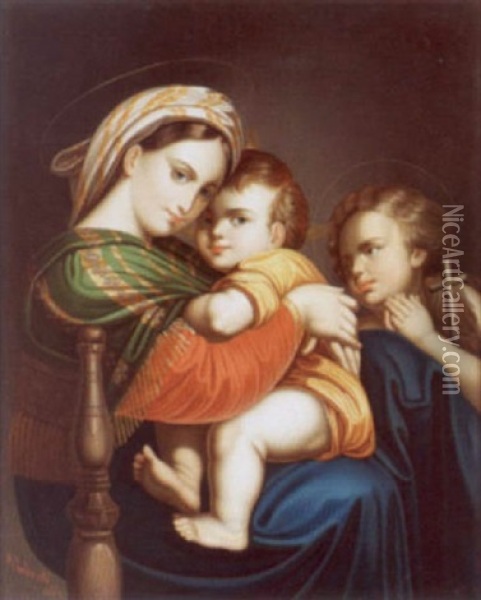 Madonna Della Sedia Oil Painting - Marcel Johann von Zadorecki