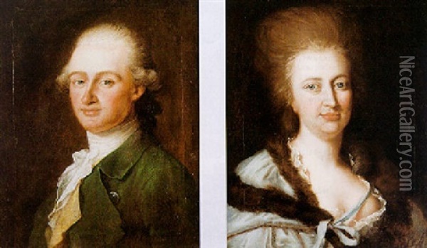 Portrait Of Carl Von Und Zu Gilsa, In A Green Jacket Oil Painting - Anton Johann Tischbein
