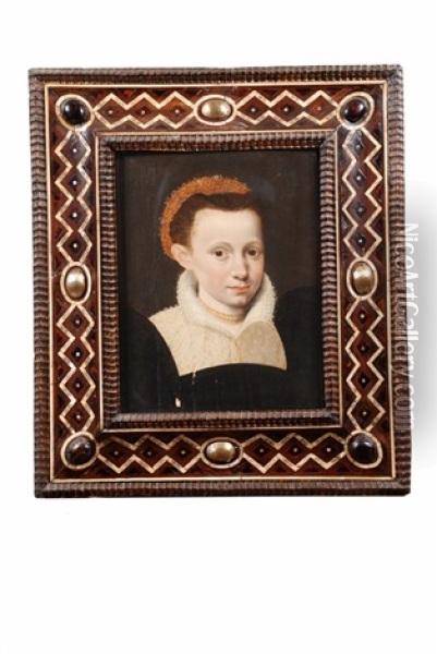 Portrait De Jeune Fille En Buste Oil Painting - Willem Key